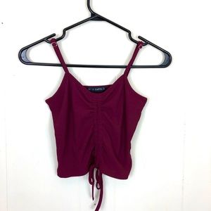 Zaful Drawstring Cami Crop Top Sz S